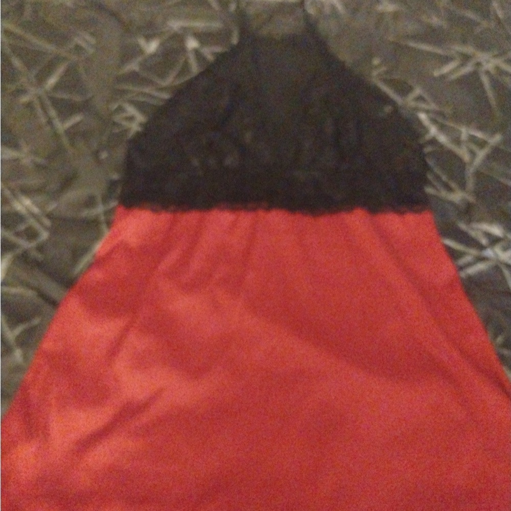Elegant Red and Black Chemise